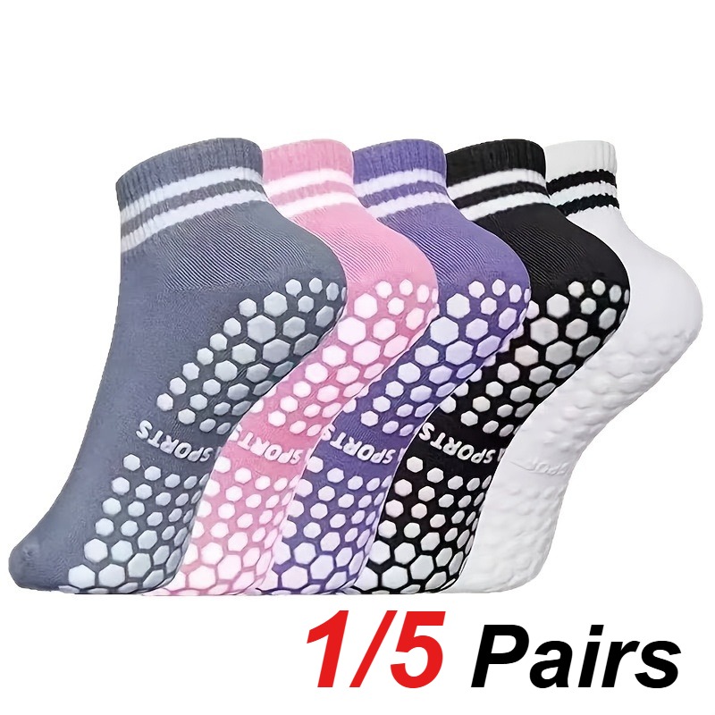 Yoga For Fitness - 1/5 Pair Women's Silicone Anti Slip