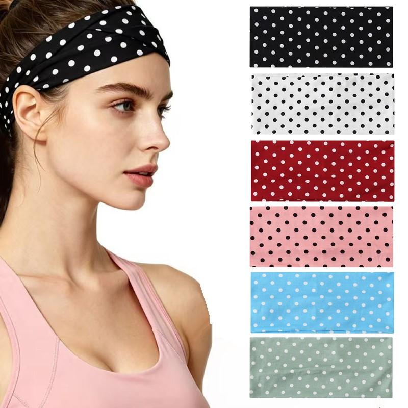 Polka Dot Yoga Elastic Headban - J-Yoga Fitness review and price