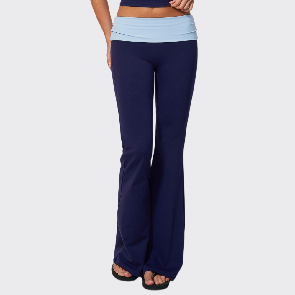 Fold Over Waist Yoga Flared Pa - J-Yoga Fitness review and price